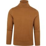 Khakifarbene Unifarbene Casual Tommy Hilfiger Desert Stehkragen Kaschmir-Pullover aus Wolle für Herren Größe XXL 