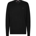 Schwarze Unifarbene Casual Tommy Hilfiger V-Ausschnitt Kaschmir-Pullover aus Wolle für Herren Größe M 