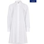 Weiße Unifarbene Casual Langärmelige Tommy Hilfiger Solid Midi Midikleider & knielange Kleider aus Baumwolle für Damen Größe XXL 