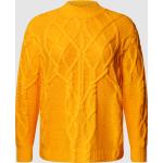 Gelbe Unifarbene Tommy Hilfiger Rollkragen Zopfpullover aus Baumwollmischung für Damen Größe L Große Größen für den für den Herbst 