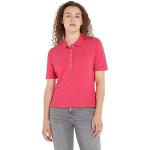 Pinke Elegante Kurzärmelige Tommy Hilfiger Bright Kurzarm-Poloshirts mit Knopf für Damen Größe 3 XL Große Größen 