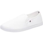 Weiße Tommy Hilfiger Slip-on Sneaker ohne Verschluss aus Canvas leicht für Damen Größe 43 für den für den Sommer 