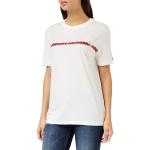 Reduzierte Weiße Kurzärmelige Tommy Hilfiger Logo T-Shirts für Damen Größe L für den für den Frühling 