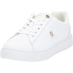 Reduzierte Weiße Elegante Tommy Hilfiger Low Sneaker mit Schnürsenkel aus Leder für Damen Größe 39 