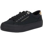 Tommy Hilfiger Damen Vulcanized Sneaker Essential Canvas Schuhe, Schwarz (Black), 40