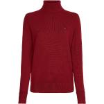 Reduzierte Rote Tommy Hilfiger Rollkragen Kaschmir-Pullover aus Wolle für Damen Größe XS 