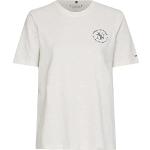 Reduzierte Weiße Kurzärmelige Tommy Hilfiger Heather T-Shirts für Damen Größe XS 