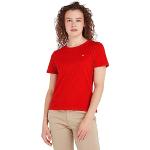 Reduzierte Rote Kurzärmelige Tommy Hilfiger TOMMY JEANS T-Shirts für Damen Größe S 