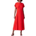 Tommy Hilfiger Damen Viscose Crepe SS Maxi Dress WW0WW41869 Polokleider, Rot (Fierce Red), 40