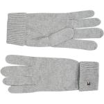 Hellgraue Tommy Hilfiger Essentials Strick-Handschuhe für Damen 