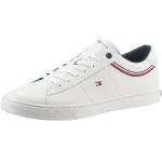 Weiße Tommy Hilfiger Essentials Low Sneaker in Normalweite aus Leder für Herren Größe 45 