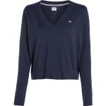 Reduzierte Blaue Tommy Hilfiger V-Ausschnitt Damensweatshirts Größe S 