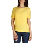 Reduzierte Gelbe Kurzärmelige Tommy Hilfiger Rundhals-Ausschnitt T-Shirts aus Viskose für Damen Größe XS für den für den Sommer 