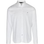Weiße Bestickte Langärmelige Tommy Hilfiger Button Down Kragen Herrenlangarmhemden aus Baumwolle Größe 3 XL für den für den Frühling 