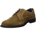 Reduzierte Khakifarbene Business Tommy Hilfiger Desert Derby Schuhe mit Schnürsenkel aus Leder für Herren Größe 43 