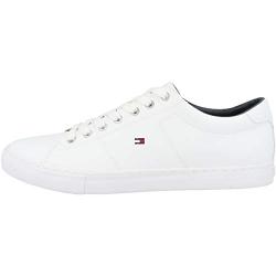 Tommy Hilfiger Herren Cupsole Sneaker Essential Leather Schuhe, Weiß (White), 45 EU