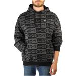Reduzierte Schwarze Langärmelige Tommy Hilfiger Logo Herrensweatshirts aus Baumwolle mit Kapuze Größe L für den für den Winter 
