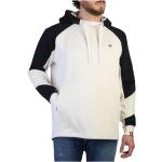 Reduzierte Weiße Langärmelige Tommy Hilfiger Logo Herrensweatshirts aus Baumwolle mit Kapuze Größe M 