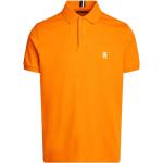Gelbe Unifarbene Kurzärmelige Tommy Hilfiger Logo Herrenpoloshirts & Herrenpolohemden aus Baumwolle Größe S 
