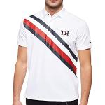 Tommy Hilfiger Herren Poloshirt Icon Stripe Regular Kurzarm Weiss (10) L