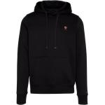 Schwarze Unifarbene Tommy Hilfiger Logo Herrensweatshirts aus Baumwollmischung mit Kapuze Größe M für den für den Herbst 