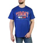 Reduzierte Blaue Unifarbene Kurzärmelige Tommy Hilfiger T-Shirts für Herren Größe S für den für den Sommer 