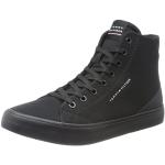 Schwarze Tommy Hilfiger TH High Top Sneaker & Sneaker Boots mit Schnürsenkel aus Stoff für Herren Größe 46 