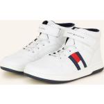 Reduzierte Weiße Tommy Hilfiger High Top Sneaker & Sneaker Boots mit Klettverschluss aus Jersey für Herren Größe 31 