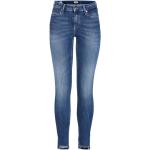 Reduzierte Blaue Tommy Hilfiger Slim Fit Jeans mit Reißverschluss aus Baumwolle enganliegend für Damen Weite 25, Länge 30 