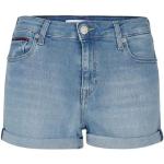 Reduzierte Hellblaue Tommy Hilfiger Jeans-Shorts mit Reißverschluss aus Baumwolle für Damen Größe XS für den für den Sommer 