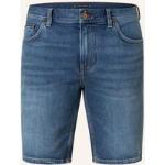 Indigofarbene Tommy Hilfiger Brooklyn Jeans-Shorts mit New York Motiv aus Baumwolle für Herren Größe S 