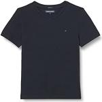 Tommy Hilfiger Jungen T-Shirt Kurzarm V-Ausschnitt, Blau (Sky Captain), 16 Jahre