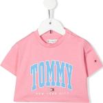 Rosa Kurzärmelige Tommy Hilfiger Junior Bio Kinder T-Shirts 