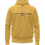 Gelbe Casual Langärmelige Tommy Hilfiger Logo Herrenhoodies & Herrenkapuzenpullover mit Kapuze Übergrößen für den für den Herbst 