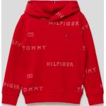 Rote Tommy Hilfiger Logo Kinderhoodies & Kapuzenpullover für Kinder aus Baumwollmischung für Jungen Größe 122 