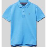 Blaue Kurzärmelige Tommy Hilfiger Logo Kinderpoloshirts & Kinderpolohemden aus Baumwolle für Jungen Größe 122 