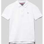 Weiße Kurzärmelige Tommy Hilfiger Logo Kinderpoloshirts & Kinderpolohemden aus Baumwolle für Jungen Größe 122 