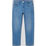 Blaue Tommy Hilfiger Straight Leg Jeans für Kinder mit Reißverschluss aus Baumwollmischung für Jungen Größe 104 