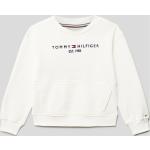 Weiße Tommy Hilfiger Kindersweatshirts aus Baumwollmischung für Mädchen Größe 122 
