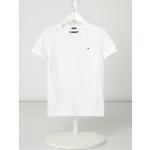 Weiße Tommy Hilfiger Logo Bio Kinder T-Shirts aus Baumwolle für Jungen Größe 122 