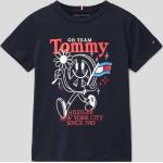 Marineblaue Tommy Hilfiger Fun Kinder T-Shirts aus Baumwolle für Jungen Größe 104 