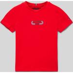 Rote Tommy Hilfiger Kinder T-Shirts aus Baumwolle für Jungen Größe 122 