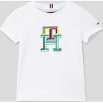 Weiße Tommy Hilfiger Kinder T-Shirts aus Baumwolle für Jungen Größe 122 