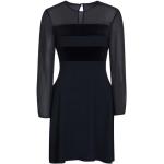 Reduzierte Schwarze Langärmelige Tommy Hilfiger Rundhals-Ausschnitt Damenkleider mit Reißverschluss aus Polyester enganliegend Größe XS 