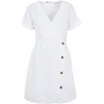 Reduzierte Weiße Kurzärmelige Tommy Hilfiger V-Ausschnitt Damenkleider mit Reißverschluss Größe M 