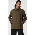 Reduzierte Khakifarbene Unifarbene Tommy Hilfiger Mini Trenchcoats kurz aus Baumwolle für Damen Größe S für den für den Herbst 