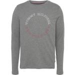 Reduzierte Graue Casual Langärmelige Tommy Hilfiger Rundhals-Ausschnitt T-Shirts aus Baumwolle für Herren Größe S 