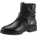 Schwarze Tommy Hilfiger Runde Blockabsatz Ankle Boots & Klassische Stiefeletten mit Reißverschluss in Schmalweite aus Leder leicht für Damen Größe 40 