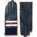 Reduzierte Dunkelblaue Tommy Hilfiger Gefütterte Handschuhe aus Glattleder für Damen Größe 6.5 für den für den Winter 