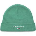 Grüne Tommy Hilfiger Logo Herrenbeanies für den für den Winter 